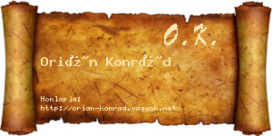 Orián Konrád névjegykártya